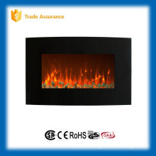 curved wall mount crystal/pebble fire fireplace electric heater